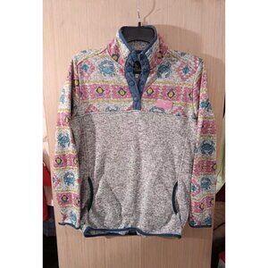 Simply‎ Southern Small WomenTribal Pattern Crab Pineapple Pullover Fleece Jacket